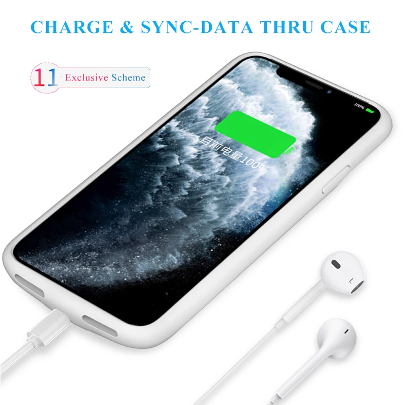 Чехол для внешнего зарядного устройства для iPhone 11 11Pro Max, 6000 мАч, портативный внешний аккумулятор, чехол для аккумулятора для iPhone