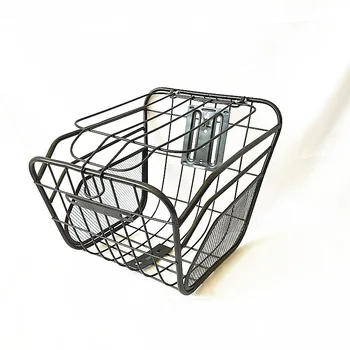 

Oversized metal Bicycle basket electric iron holde bike basketr with cover bicycle basket mountain bike basket