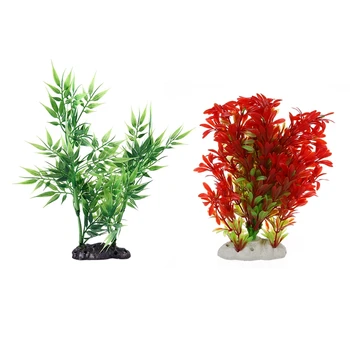 

Green Bamboo Leaves Shaped Decorative Artificial Grass for Aquarium Fish Tank & Artificial Plastic Plant Decoration for Aquarium