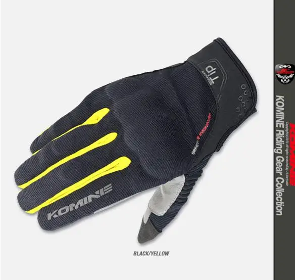 Komine перчатки мотоцикл мото GK183 3D сетка технология езда летние перчатки полиэстер неопрен 5 цветов - Цвет: 1