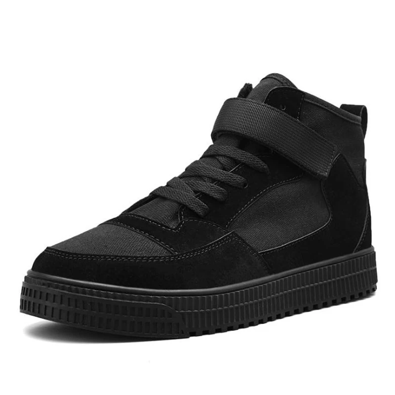 Мужские уличные кроссовки, дышащие трендовые, сохраняющие тепло мужские лоферы, новинка, zapatos hombre, модная обувь для мужчин на шнуровке - Цвет: black