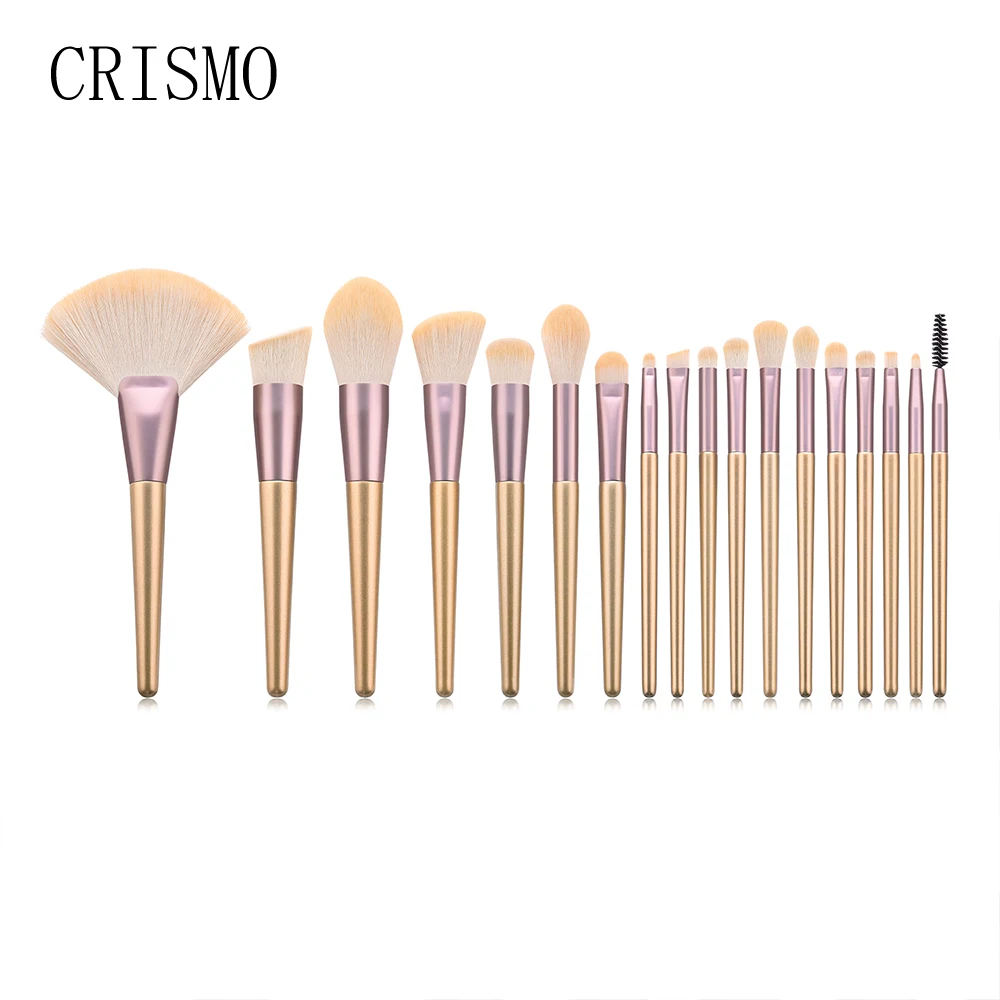 

CRISMO Luxe Professional 18pcs Synthetic Hair Foundation Eye Shadow Blending Beauty Makeup Brushes Set Eyeliner Brush