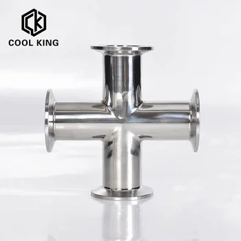 

3" Pipe OD 76mm Stainless Steel SS304 4 Way Cross Sanitary Fitting Tri Clamp Feerule OD 91mm Home brew