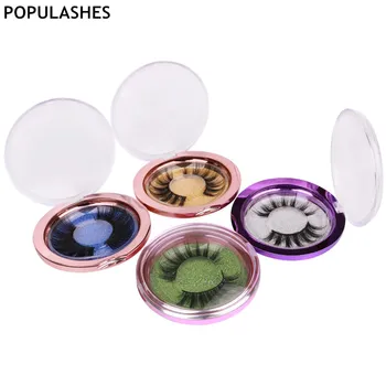 

3D Faux Mink Eyelashes Natural Soft False Eyelashes Lashes Crystal Clear Round Box Lashes Handmade Mink Eyelashes