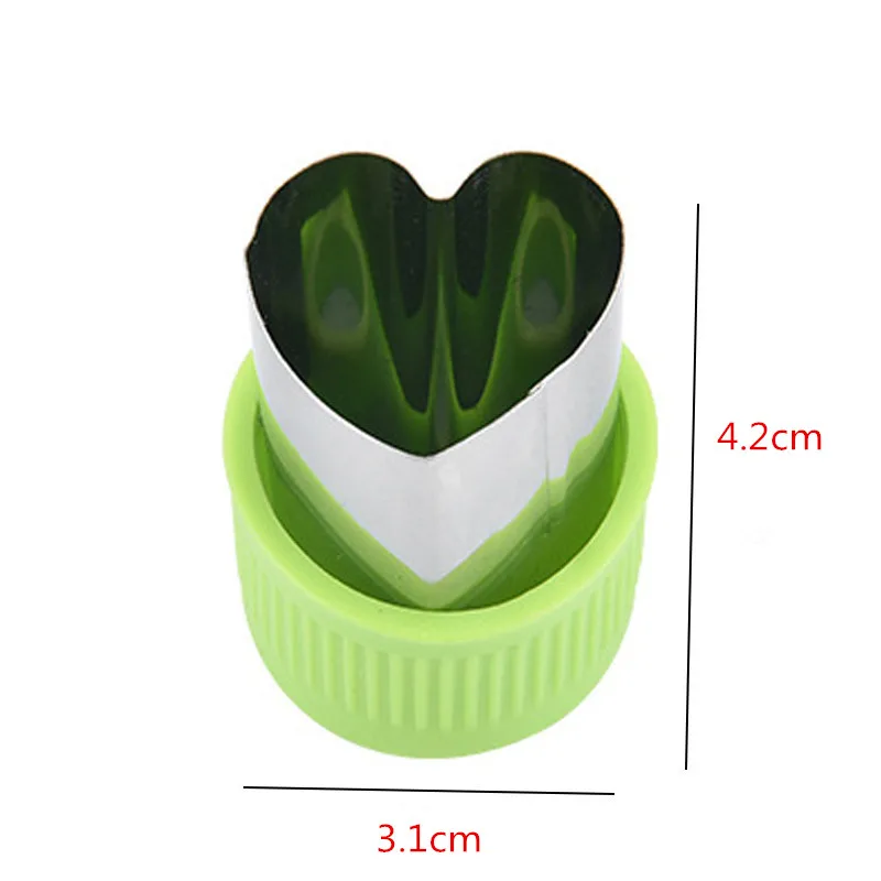 1/2Pcs Stainless Steel Cutters Kitchen Gadgets Cook Tools Fruit Cutting Die Plastic Handle Star Heart Shape Vegetables Cutter
