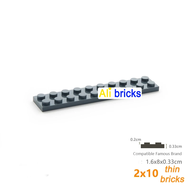 8pcs DIY 빌딩 블록 얇은 피규어 벽돌 2x10 도트 교육 크리 에이 티브 크기 3832 어린이를위한 플라스틱 장난감과 호환 가능