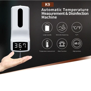 

2 in 1 Infrared Thermometer K9 Automatic Soap Dispenser Palm Temperature Measurement and Disinfection Integrated Machine