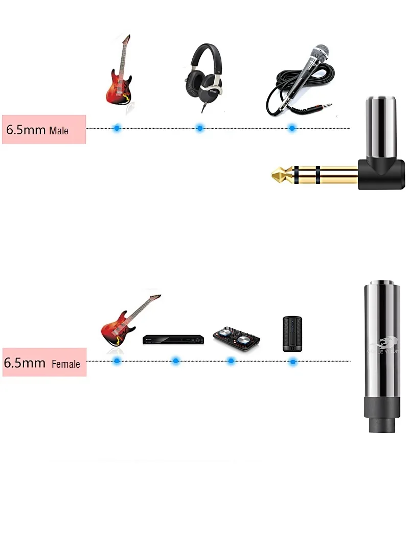 1 4 Inch TRS Stereo 6 35mm Male to Male Adapter Audio Cable Amplifier Mixer Microphone Headphone Guitar Extension Devices
