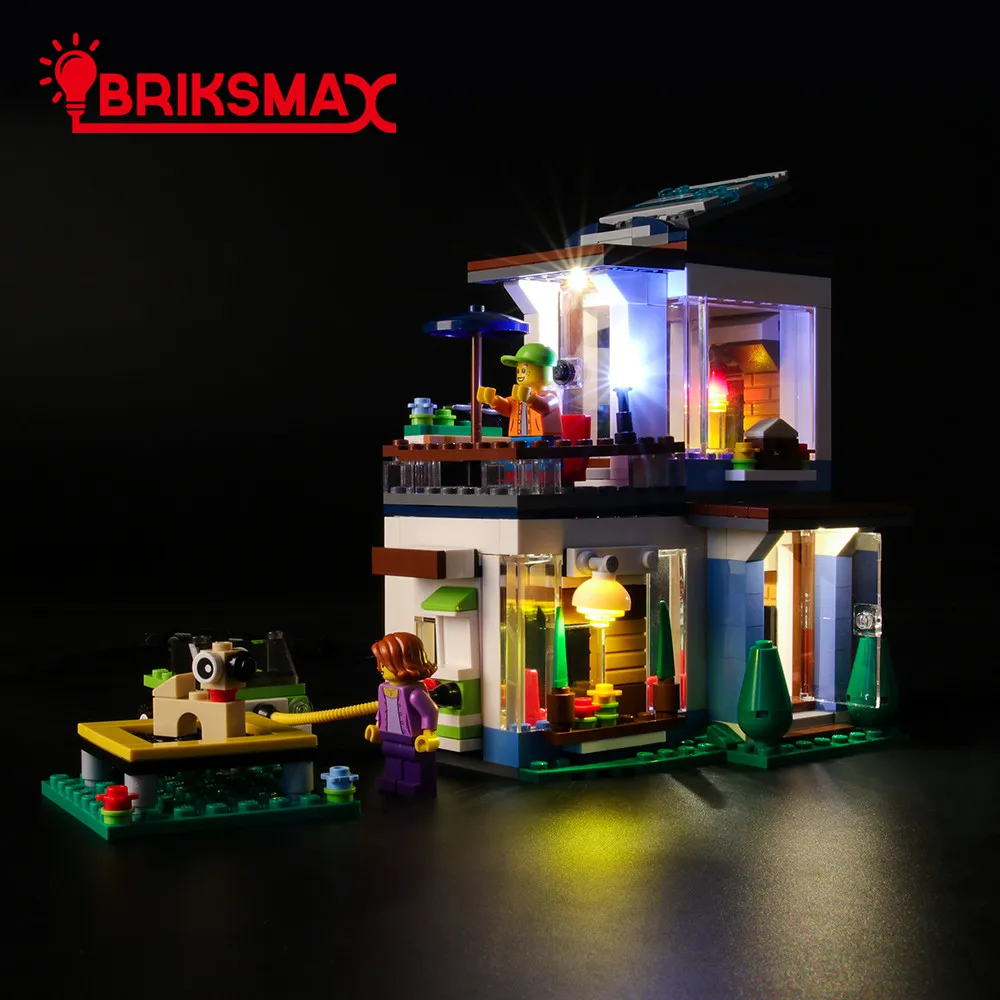 BriksMax светодиодный светильник, комплект для создания модульных современных строительных блоков, совместимых с 31068(модель не входит в комплект