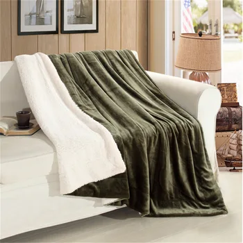 

Fleece Blanket Double-Sided Solid Color Soft Warm Multi-Function Flannel Cover Blanket