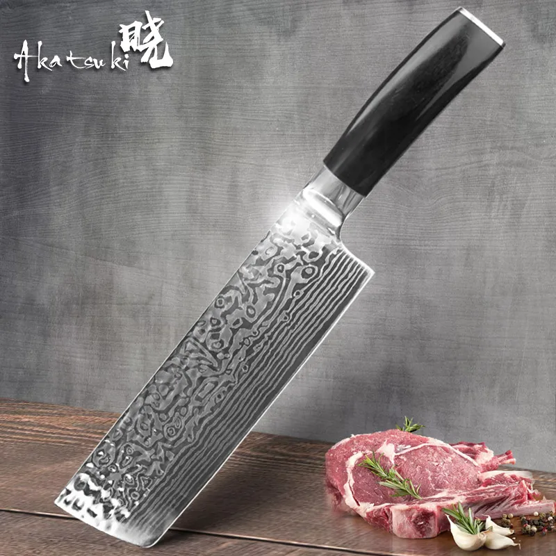 

Kitchen knife Chef Knives 7 inch Japanese 7CR17 440C High Carbon Stainless Steel Imitation Damascus Sanding Laser Santoku Knif