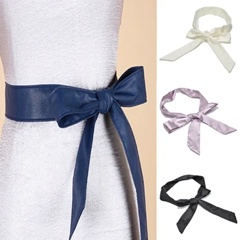 

Wrap Around Self Tie Silk Women Waist Belt Waistband Wide Corset Soft Ribbon Bowknot Ladies Fashion Casual Dress Decoration