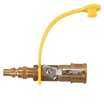 

Propane Natural Gas 1/4 inch Quick Connect Adapter Kit Shutoff Valve Full Flow Plug Outdoor Camping Stove Burner Switching Valve
