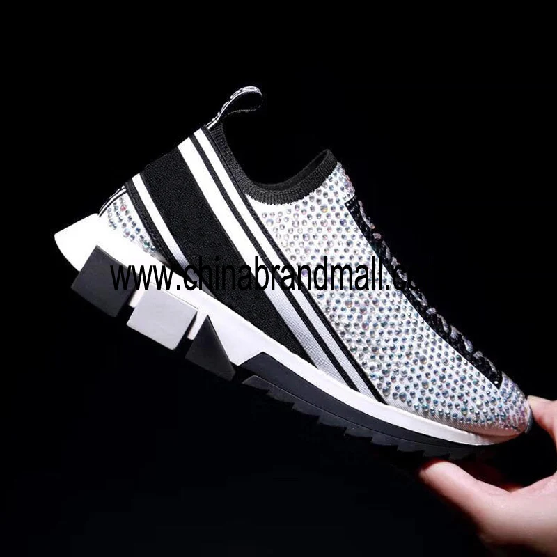 

casual Rhinestone sneakers slip on shoes men&women Real luxury brand designer shoes sneakers for man running shoes woman