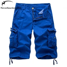Мужские шорты, летние, брендовые, модные, мужские бермуды, повседневные, свободные, много карманов, размера плюс, для тренировок, военные, карго шорты