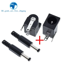 TZT 10 pz DC-005 nero DC presa di corrente connettore DC005 5.5*2.1mm 2.1 presa intorno all'ago