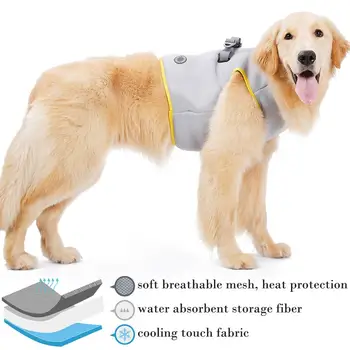 

Summer Dog Cooling Vest Clothes Cooling Harness For Dogs Adjustable Mesh Reflective Vest Coat Quick Release Pet Dog Clothes