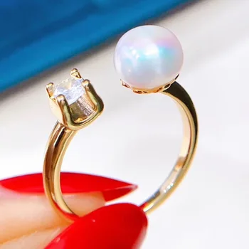 

Classic Tauren ring! Classic super joker durable, open mouth design without limit, freshwater pearls, pearl elegant and charming