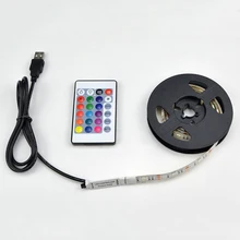 

1M/2M/3M 5V 5050 60SMD/M RGB LED Strip Light Bar TV Back Lighting Kit USB 24 Key Remote Control