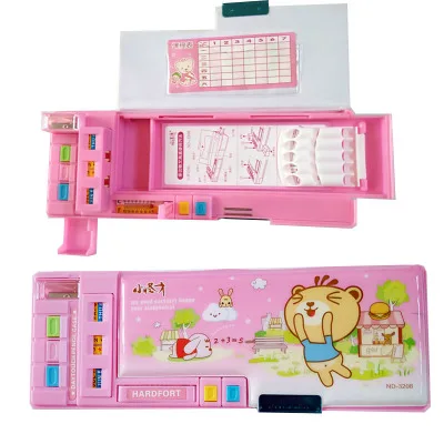 1 pencil case Корейский милый многофункциональный пенал для мальчиков и девочек автоматический всплывающий семь функций Пенал 1 шт - Цвет: 1 pencil case