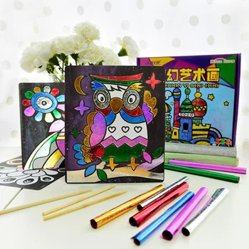 

9pcs/Set Fairy Tales DIY Magic Transfer Wticker Transfer Painting Crafts for Kids Art and Crafts Toys for Children Girl Boy Gift