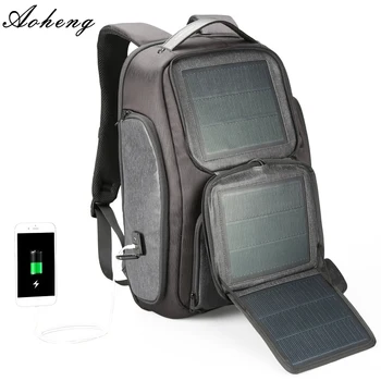 

Verbeterde Solar Rugzak Snelle USB Opladen Kanpsack 15.6 inch Laptop Rugzakken Mannelijke Vrouwen Reistas