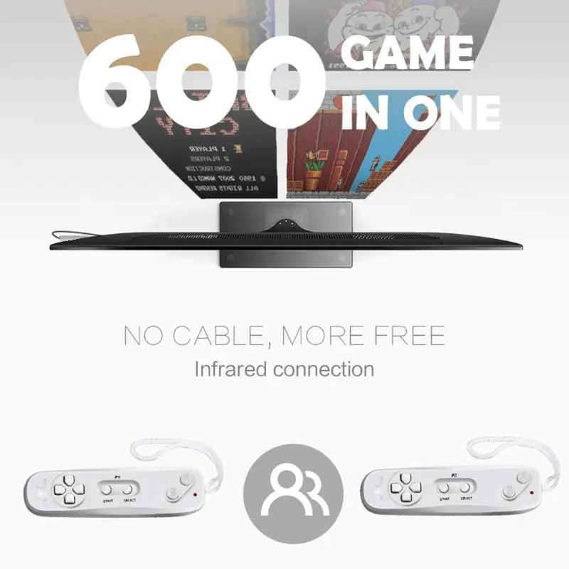 ТВ игровая консоль встроенный 620 классический 8-битный игровой Беспроводной USB портативный чехол для телефона в виде ретро-игровой мини-консоль двигаться дважды геймпад