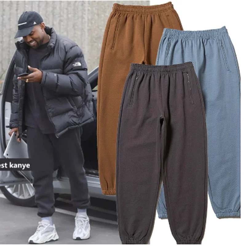 SEASON 6 Sweaptant Solid Color Men Women Kanye West Trousers High Quality Cotton Fleece Jogger Pant | Мужская одежда