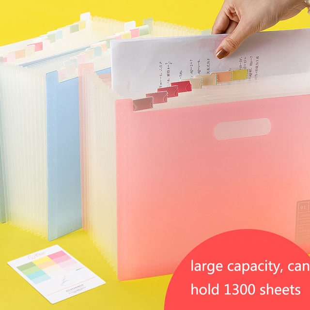 Plastic Document Pocket Expanding File Folder A4 Paper Bag Document