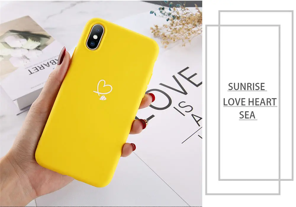 SAKZNR разноцветное сердце «любовь» чехол для iPhone 6 6S 7 8 Plus 11 Pro X XR XS Max 5 5S SE карамельный цвет чехол для телефона мягкий ТПУ задняя крышка
