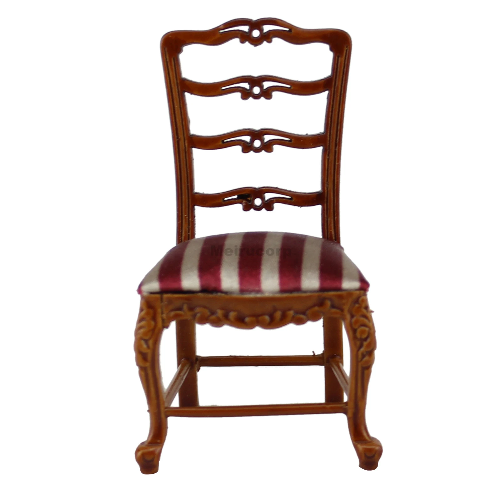 1/12 Scale Dollhouse Furniture Model Hand Carved Walnut Color Dining
