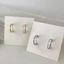 Минималистичные серебряные золотые двухслойные Полые Открытый круг C серьги-гвоздики для женщин Подарки для девочек модные ювелирные изделия