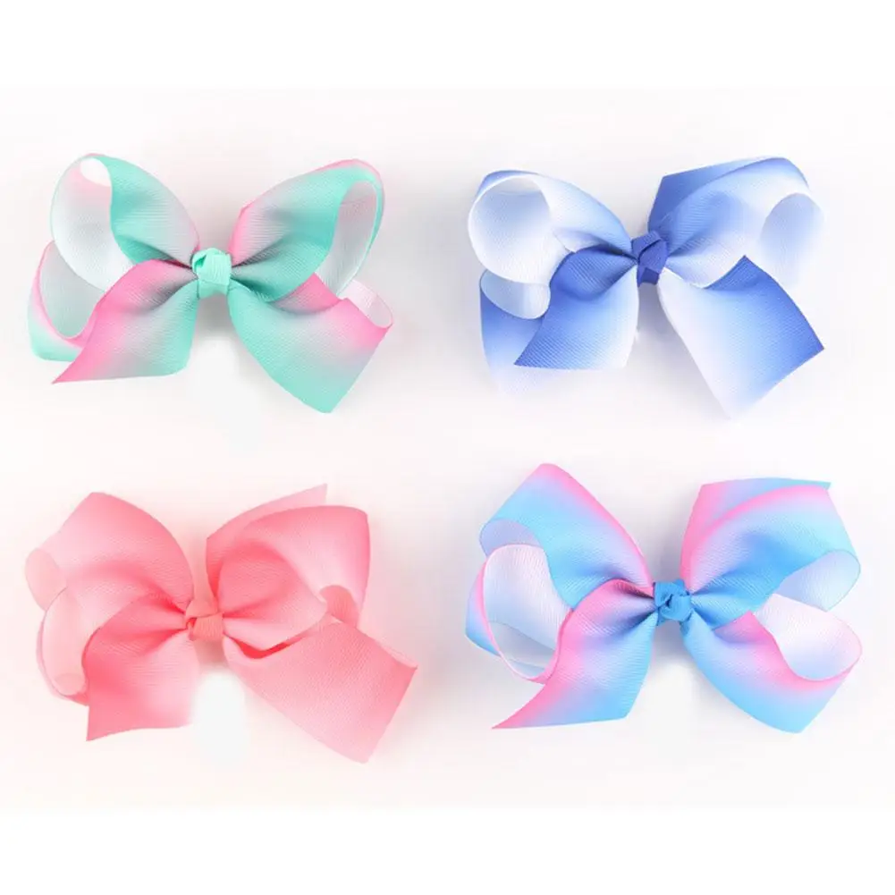 

1Pcs 6 Inch 12 Colorful Kids Girls Big Solid Ribbon Hair Bow Clips With Large Hairpins Boutique Hairclips Hair Accessories Girl'