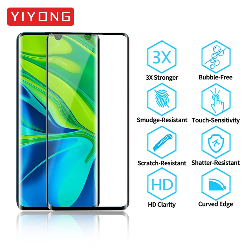 Note 10 Pro, полное защитное стекло YIYONG 9D, закаленное стекло для Xiaomi mi Note 10, защитное закаленное стекло Xio mi Note 10 Pro
