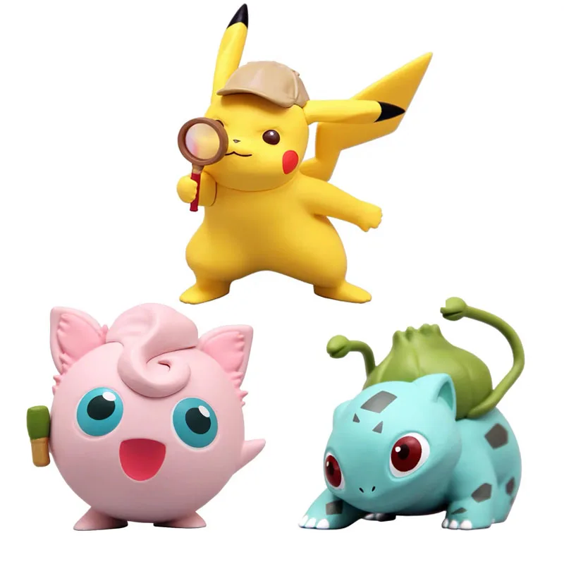 Мультфильм Jigglypuff Pika Bulbasaur Аниме Фигурки игрушки покемонов Коллекционная фигурка