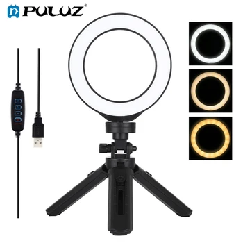 

PULUZ 4.7/6.2 inch USB 3 Modes Dimmable Photography Selfie Ring Light LED Video Light Kit with Stand Tripod For Blogger Youtube