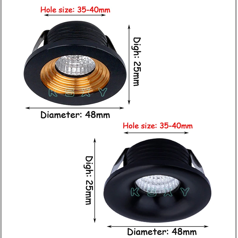Dimmable COB потолочный светильник 3 Вт Круглый Мини прожектор AC85 265V белая лампа для
