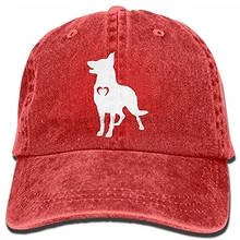 JW20YZ12 немецкая овчарка с сердцем-1 ВИНТАЖНАЯ ДЖИНСОВАЯ бейсболка Регулируемая шляпа для папы унисекс