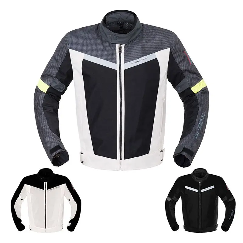 

GHOST RACING Motorcycle Riding Jacket Waterproof Windproof 5 Protector Breathable Liner Polyester Liner Protection Leisure Rider