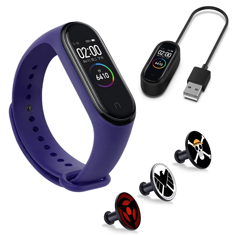 

For Mi Band 4/3 silicone wrist strap For xiaomi miband 4 Will not fade Metal button accessories bracelet Miband 4 Charging Cable