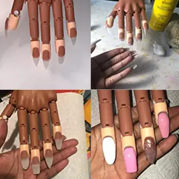 

DIY Nail Art Hands Tool Practice Hand with Nail Tips Adjustable Nail Model Hands training Manicure manipulator Tool