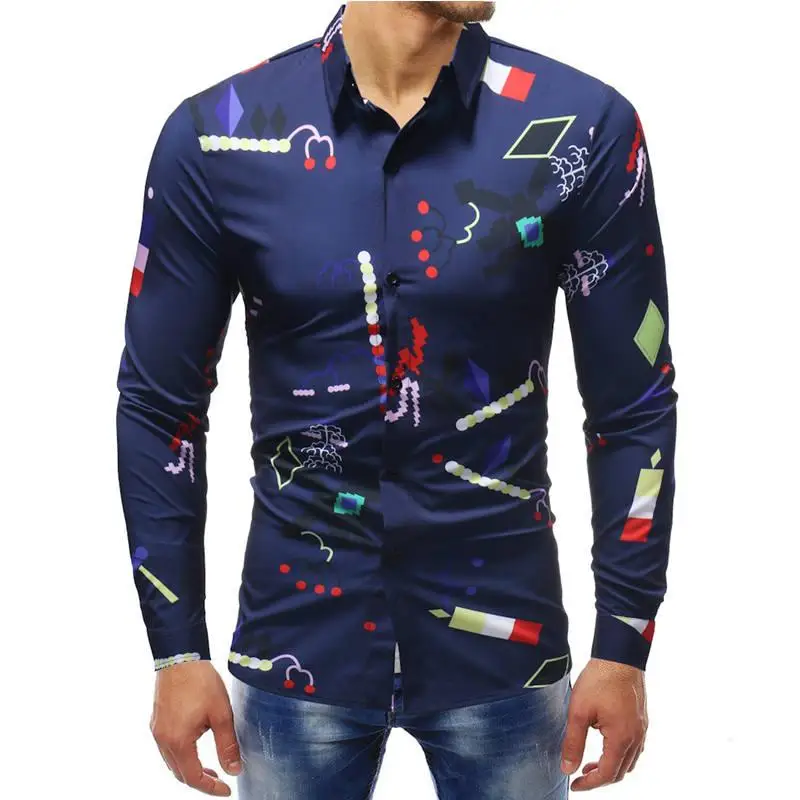 Мульти Farben Повседневная рубашка Mnner Herbst Langarm mnner Kleidung Hemd Mnnlich Plus Gree модные цветочные рубашки 5XL-M