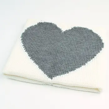 

Baby Blankets Newborn Cute Heart Shape Knitting Wrap Blanket Super Soft Infant Bedding Baby Blanket Sleeping Knitted for 0-6 age