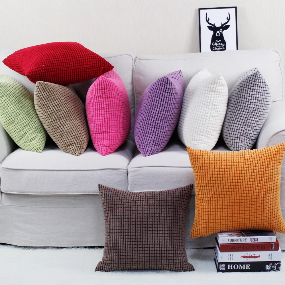 Large Plain Corduroy Cushion Cover Multi Colours Pillow Cases 40x40cm-50x50cm BE 