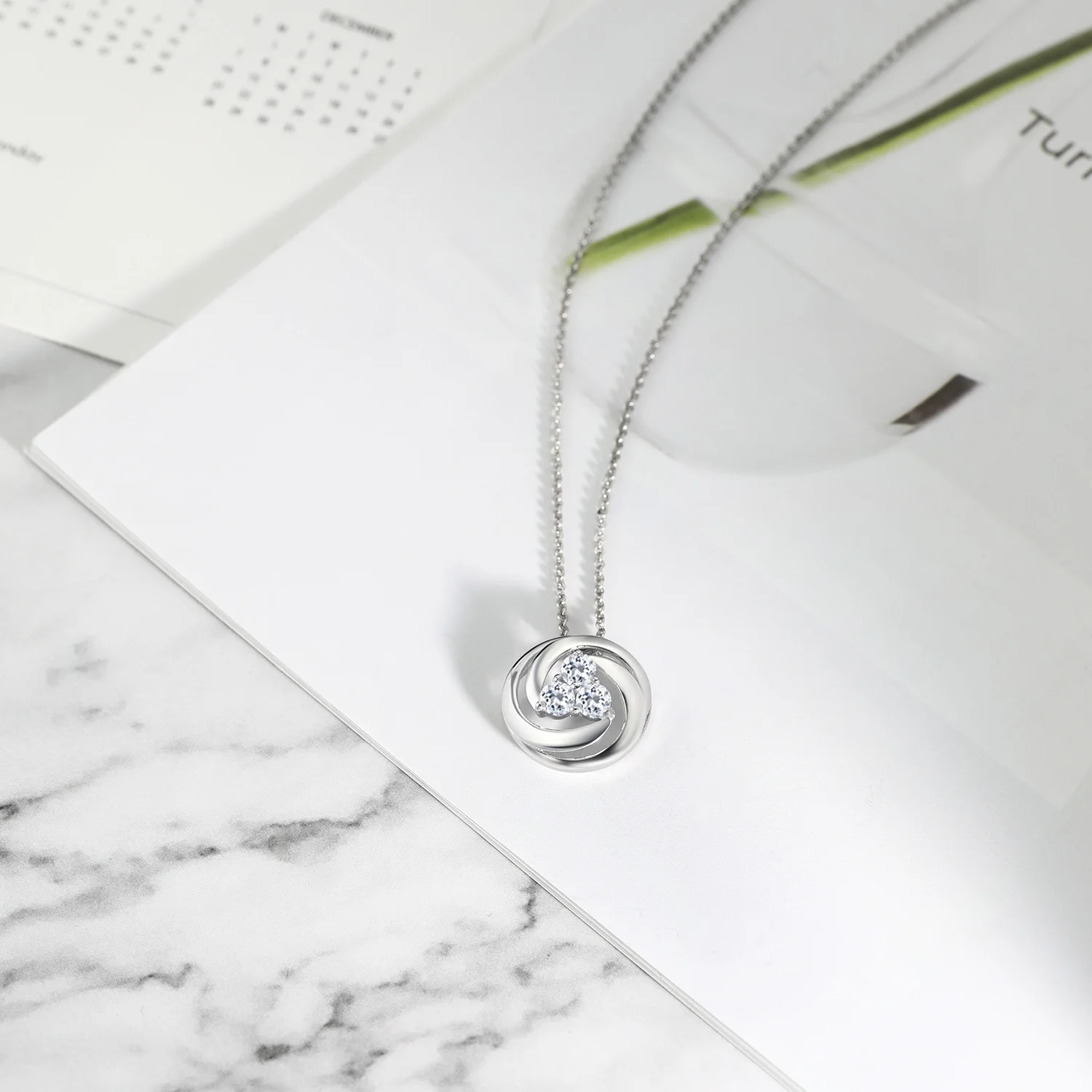 GemStoneKing 0.99Ct круглый натуральный белый топаз 925 пробы серебряный круглый кулон ожерелье для женщин с цепочкой хорошее ювелирное изделие подарок