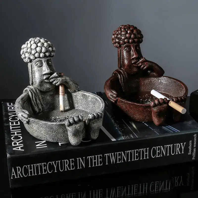 

Easter Stone Statue Ashtray Creative Resin Funny Moai Portable Ashtray Home Decoration Desk Accessories Gift for Boyfriend