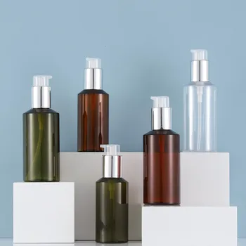 

2020 New 100pcs 150ml plastic PET tea brown shoulder shoulder body lotion bottle hand sanitizer empty bottle