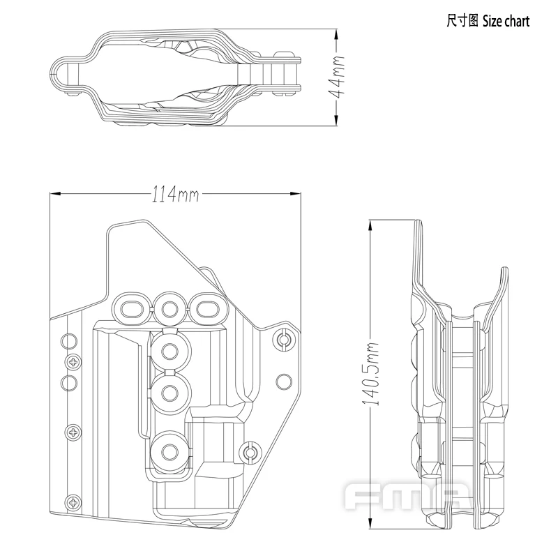 FMA тактическая Талия кобура для быстрого извлечения оружия G17L/G19 и X300 лампы с SF