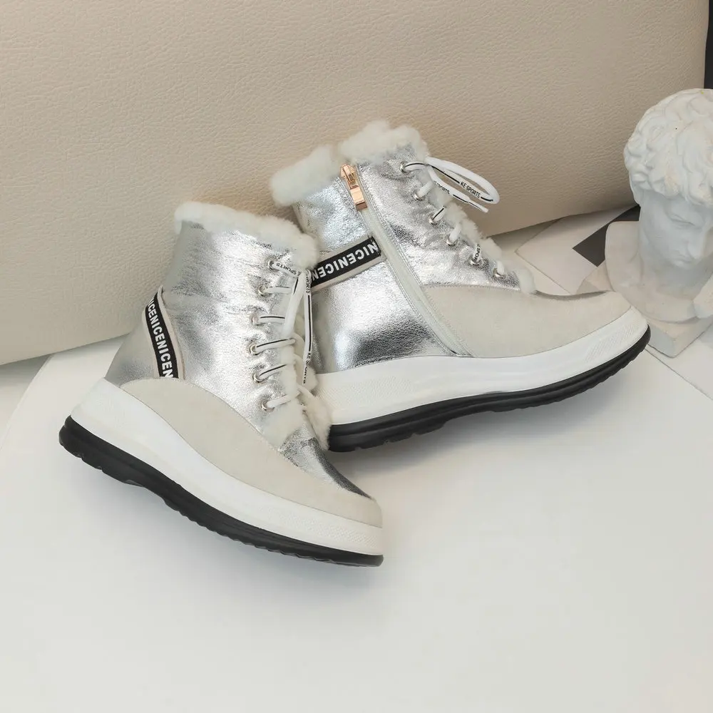 Size34-43 ботинки из натуральной кожи женские зимние теплые шерстяные меховые кроссовки зимние ботинки на платформе женские ботильоны женская повседневная обувь