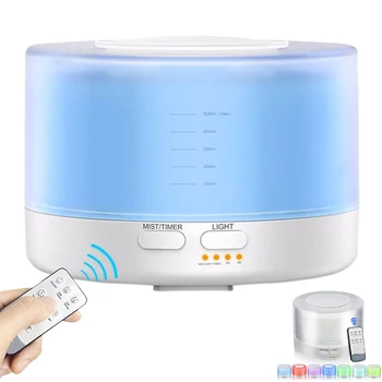 

500Ml Remote Control Ultrasonic Air Aroma Humidifier With 7 Color Led Lights Electric Aromatherapy Essential Oil Aroma Diffuser